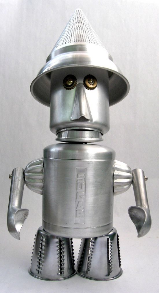 Robot orphan sculptures by Brian Marshall