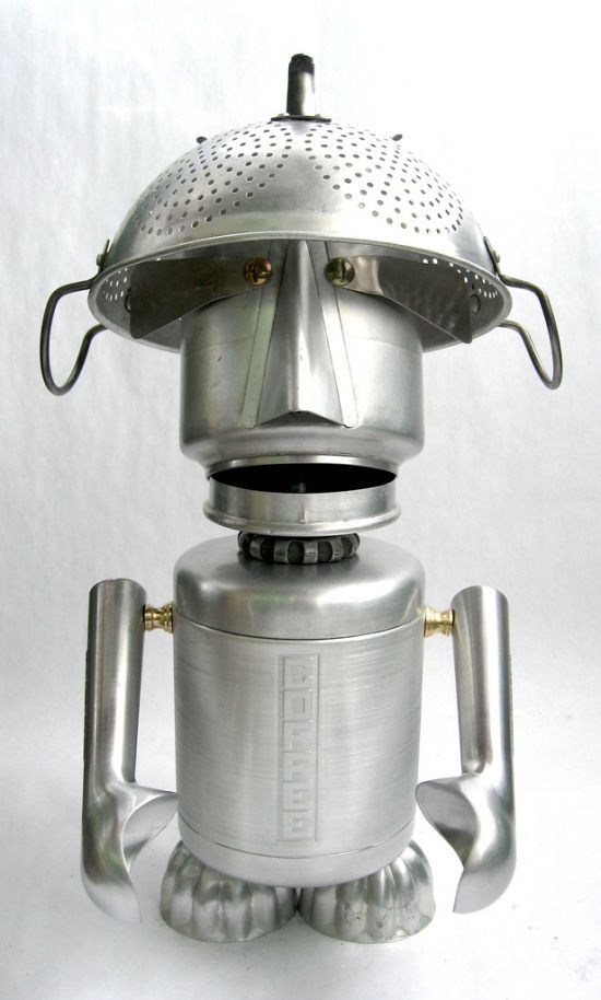 Robot orphan sculptures by Brian Marshall