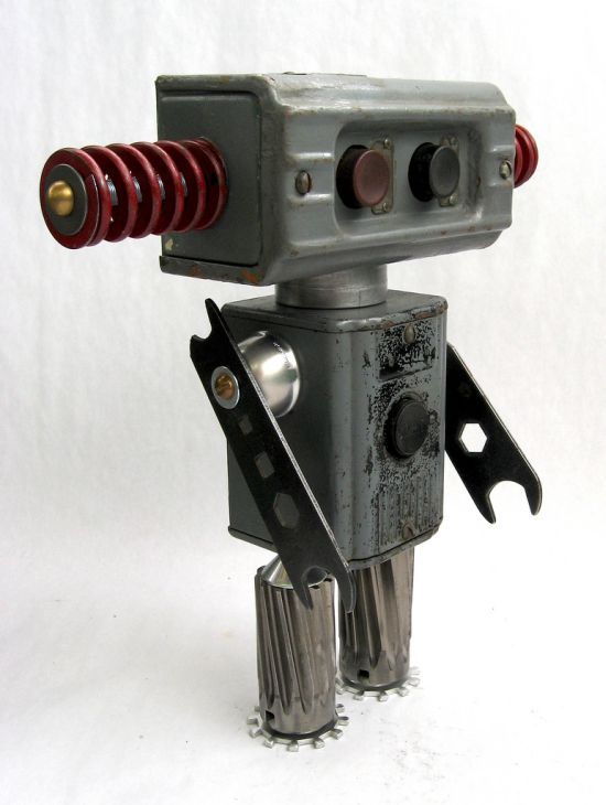 Robot orphan sculptures by Brian Marshall