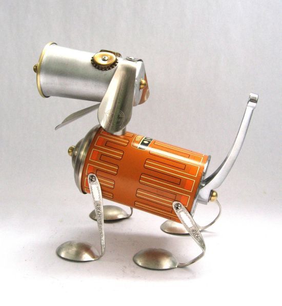 Robot orphan sculptures by Brian Marshall