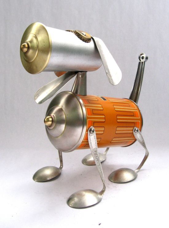 Robot orphan sculptures by Brian Marshall