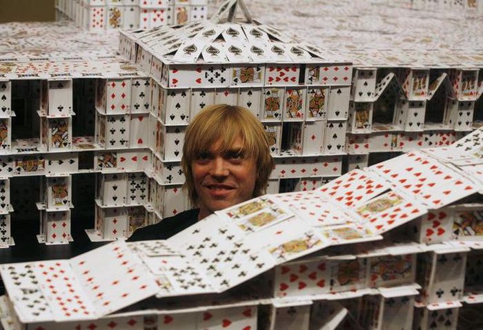 House of cards record, model of the Venetian Casino in Macau, China, by Bryan Berg