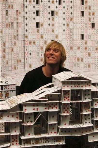 House of cards record, model of the Venetian Casino in Macau, China, by Bryan Berg