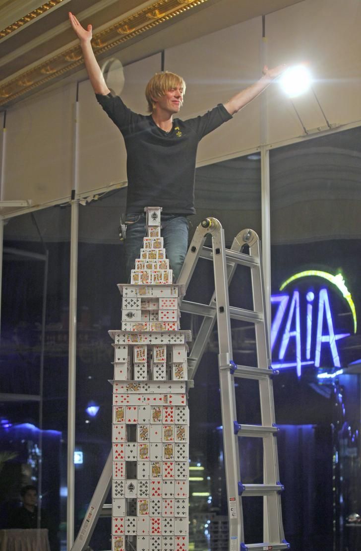 House of cards record, model of the Venetian Casino in Macau, China, by Bryan Berg