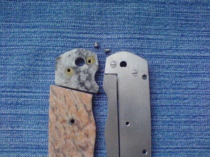 folding knife from stone