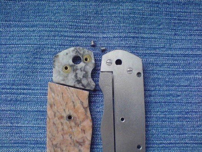 folding knife from stone