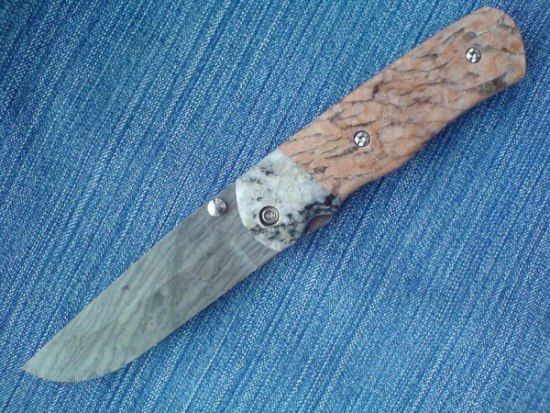 folding knife from stone