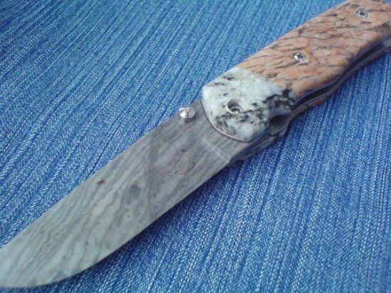 folding knife from stone