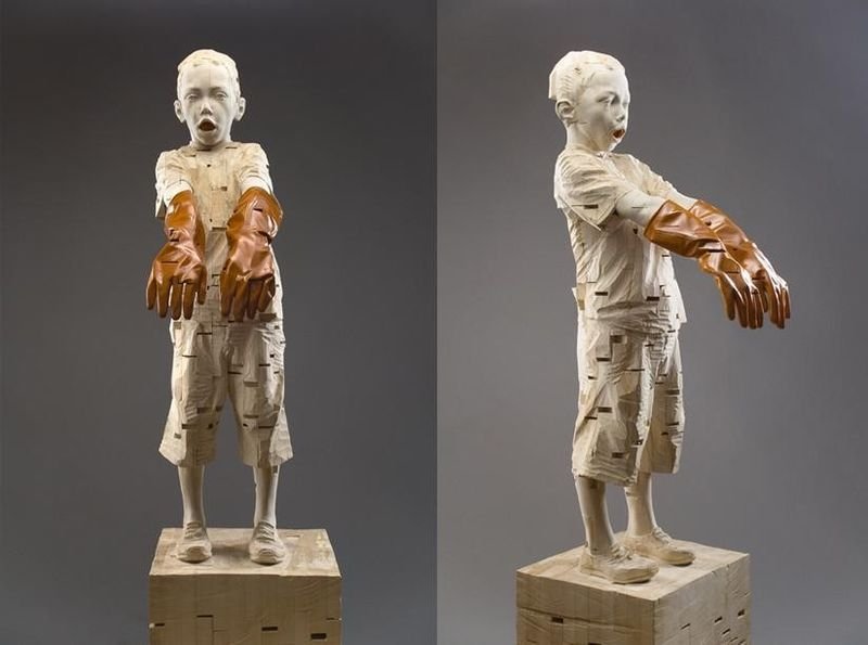 Wood Sculptures by Gehard Demetz