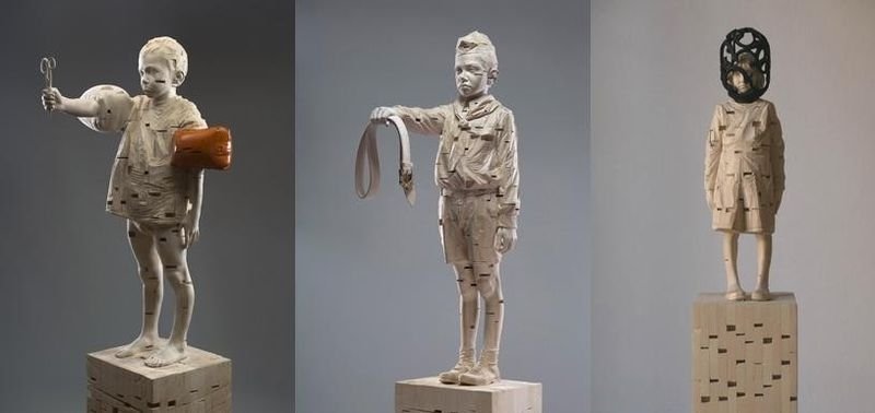 Wood Sculptures by Gehard Demetz