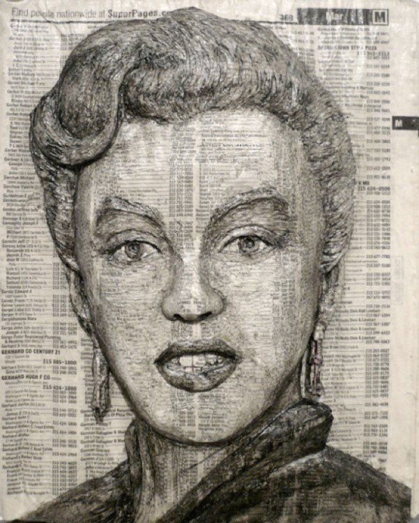 telephone directory pencil drawing
