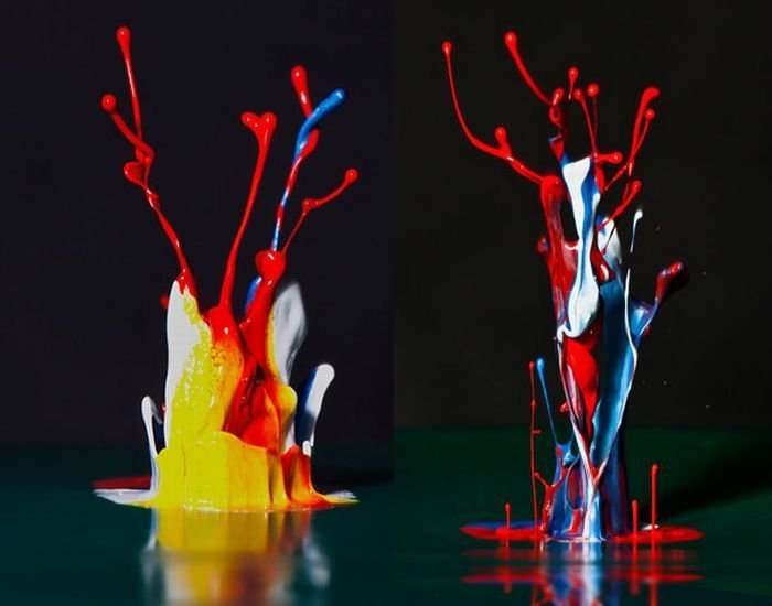 colorful high-speed water figures