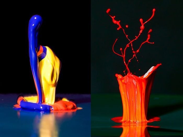 colorful high-speed water figures