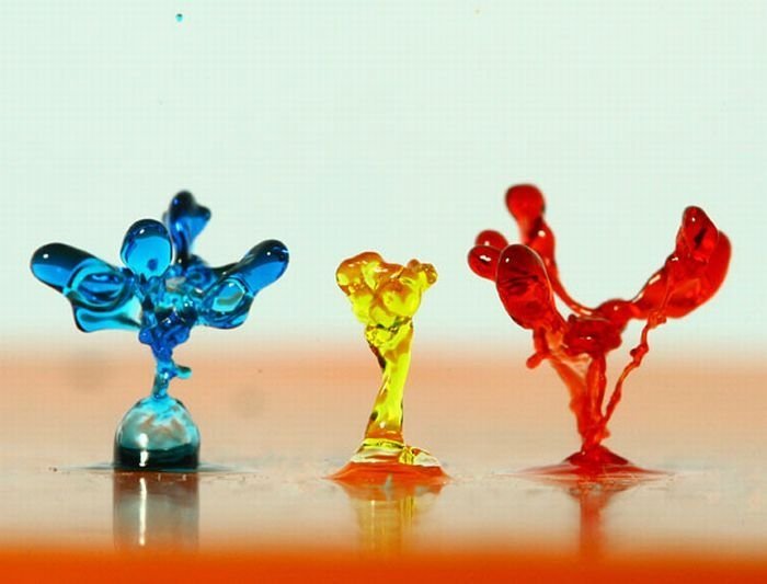 colorful high-speed water figures