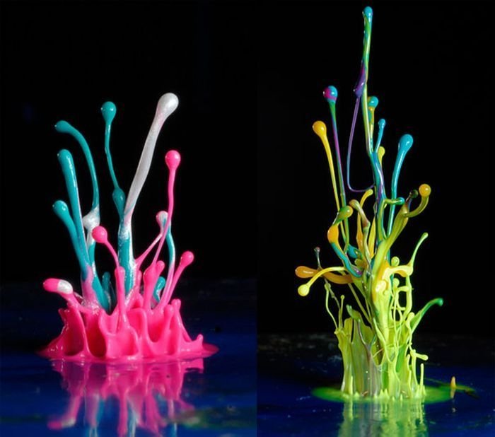 colorful high-speed water figures