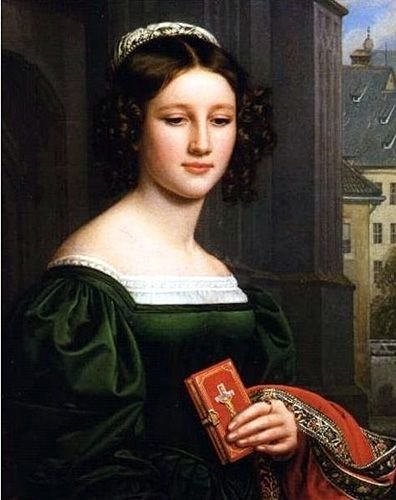 girl painting from 19th century
