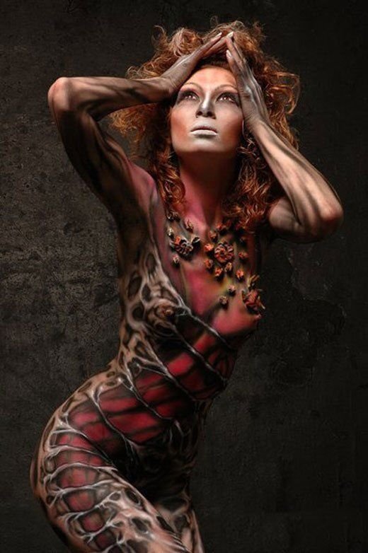 body art girl painting