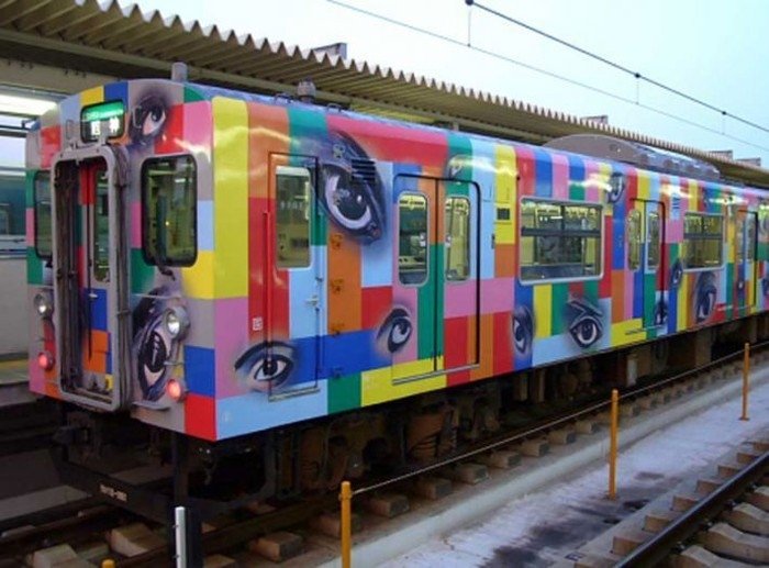 street art graffiti on trains