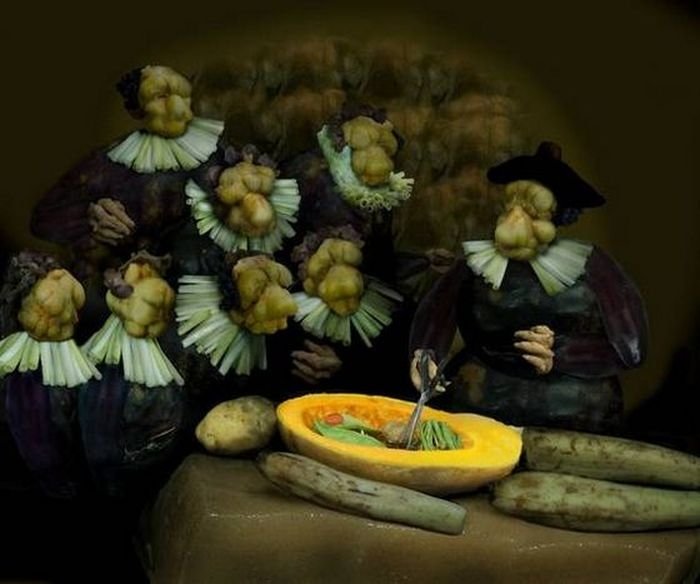 famous paintings made of vegetables