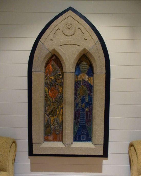 motherboard stained glass window