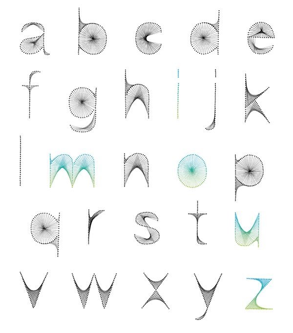nails & strings art alphabet