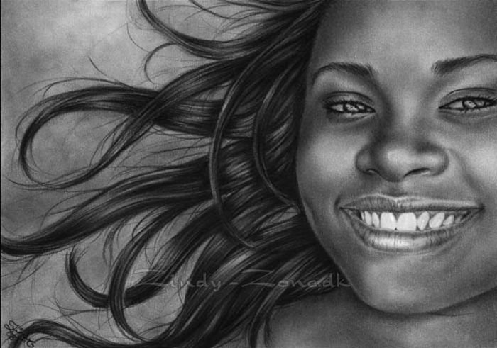 pencil drawing female portrait