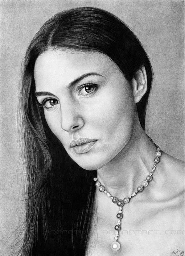 pencil drawing female portrait