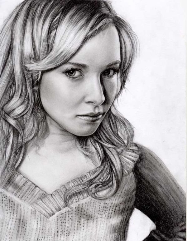 pencil drawing female portrait