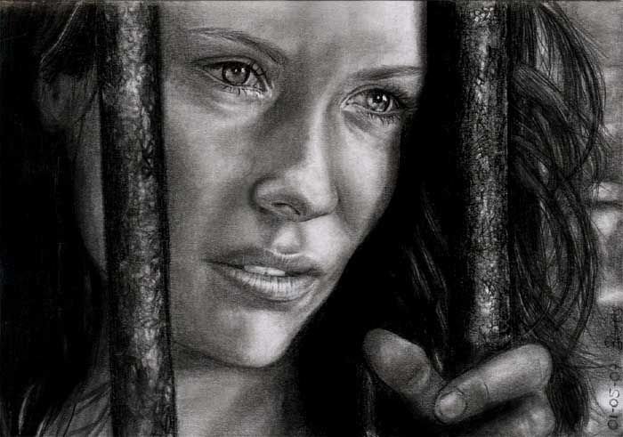pencil drawing female portrait