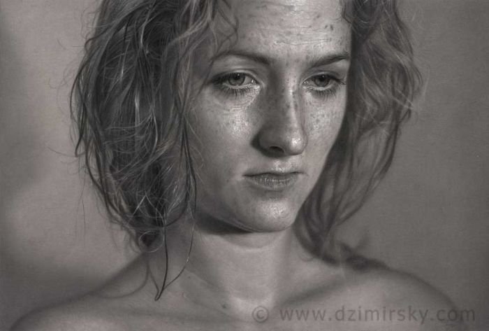 pencil drawing female portrait