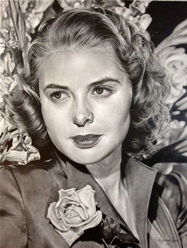 pencil drawing female portrait