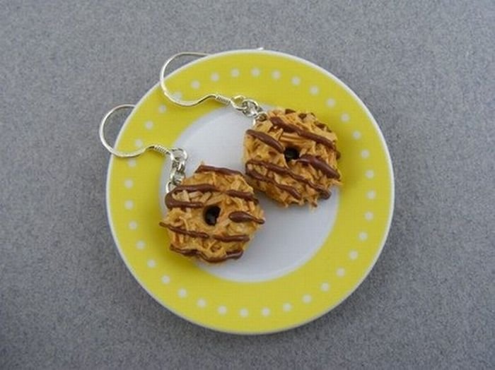 food shaped pendant and earrings