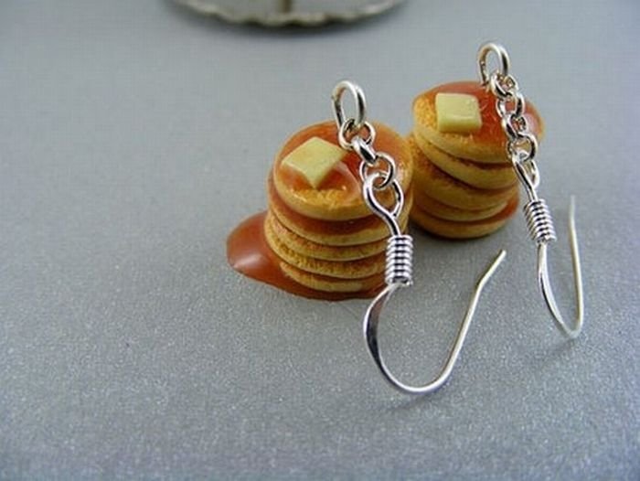 food shaped pendant and earrings
