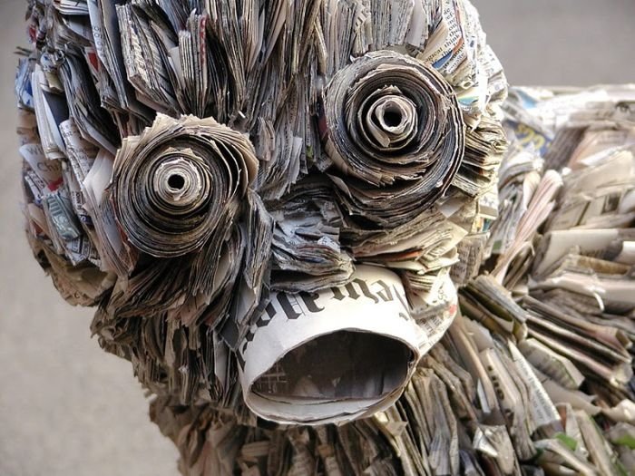 Newspaper sculpture by Nick Georgiou