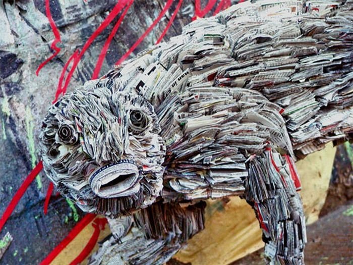 Newspaper sculpture by Nick Georgiou