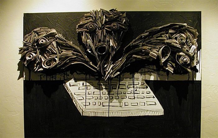 Newspaper sculpture by Nick Georgiou