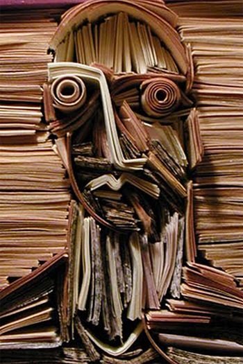 Newspaper sculpture by Nick Georgiou