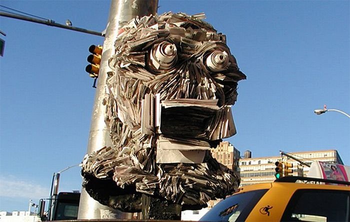 Newspaper sculpture by Nick Georgiou