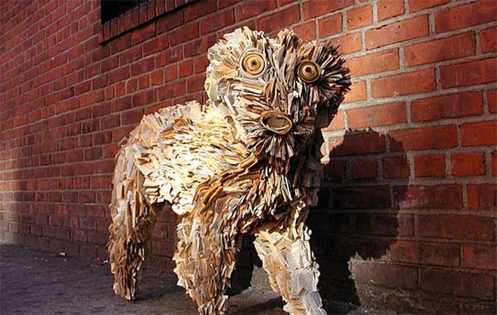 Newspaper sculpture by Nick Georgiou