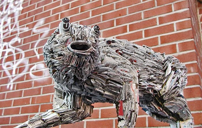 Newspaper sculpture by Nick Georgiou