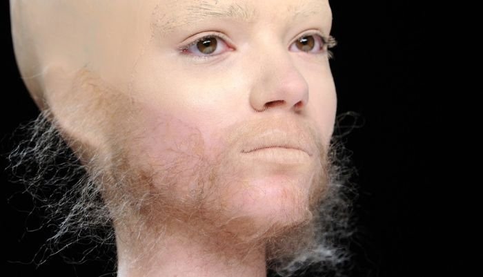 Bold models with beards, Berlin Fashion Week, Germany