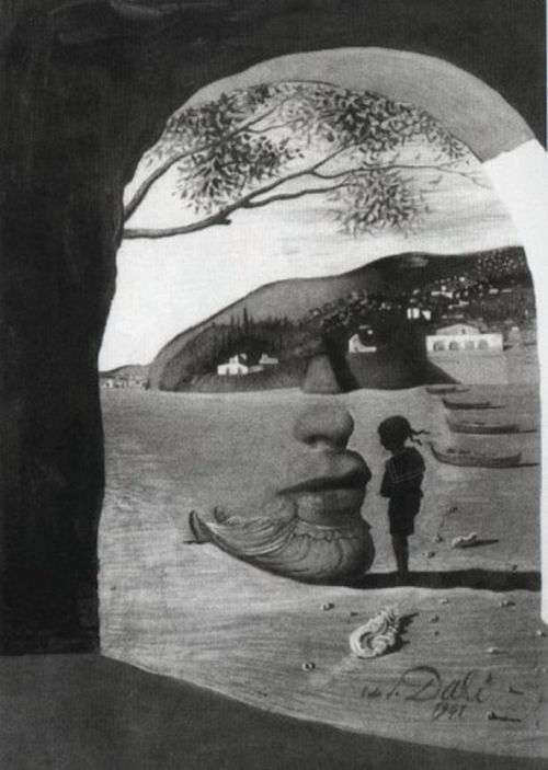 Optical illusions, Salvador Dali