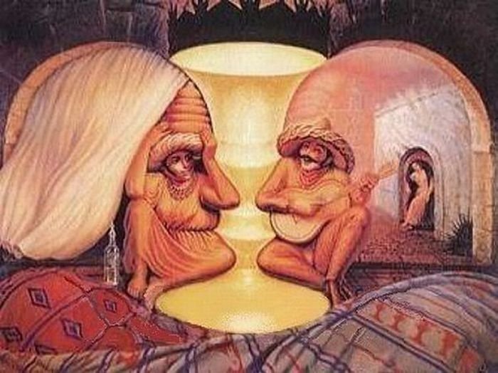 Optical illusions, Salvador Dali