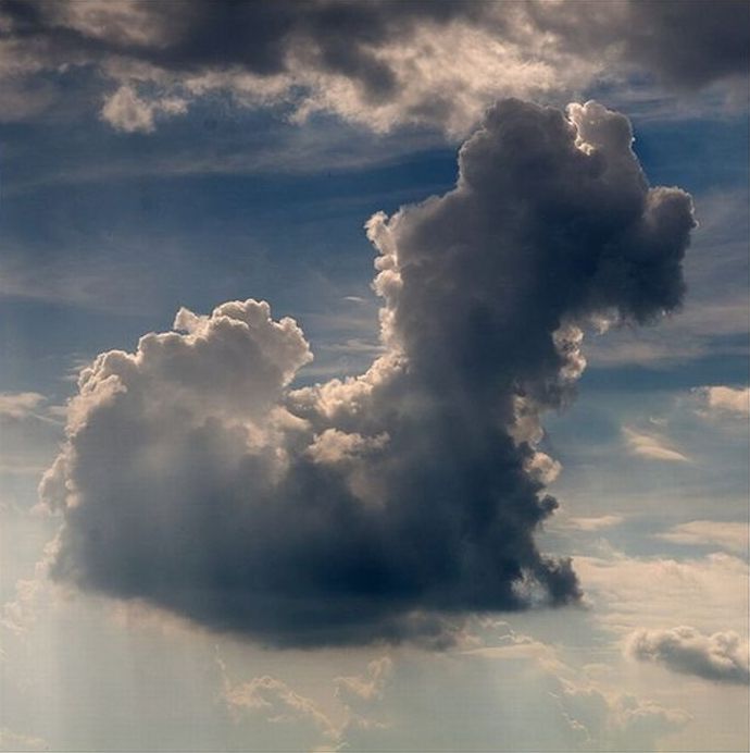 clouds formation creates a horse