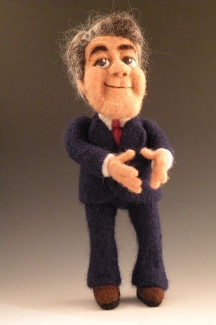 Needle felted celebrities by Kay Petal