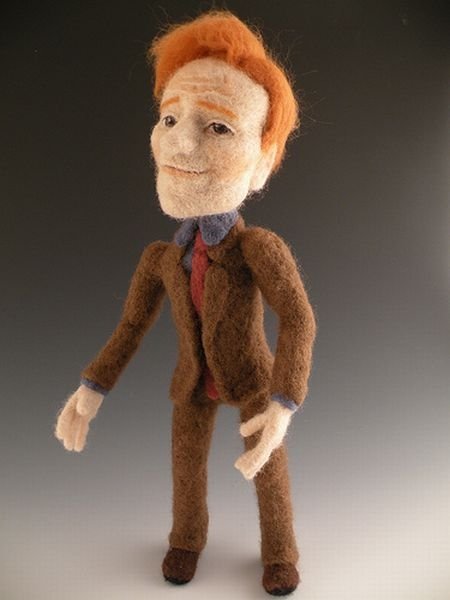 Needle felted celebrities by Kay Petal