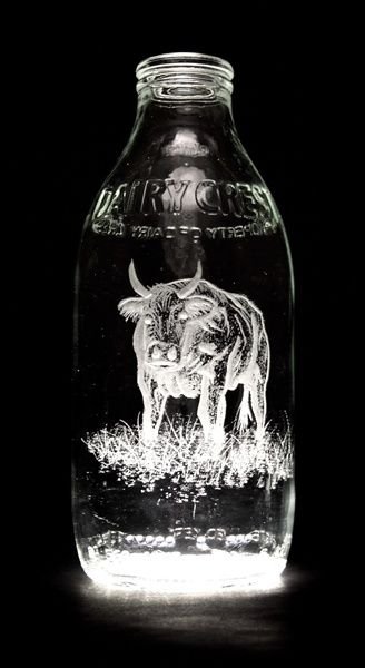 Milk bottle art by Charlotte Hughes-Martin