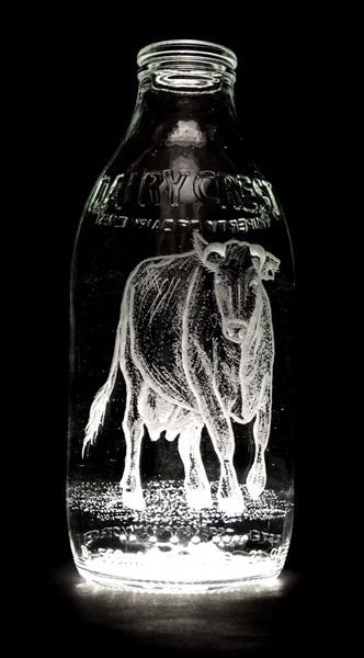 Milk bottle art by Charlotte Hughes-Martin