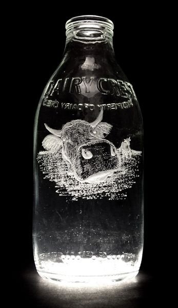 Milk bottle art by Charlotte Hughes-Martin