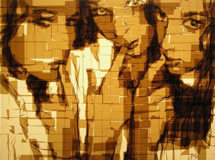 Parcel tape art by  Mark Khaisman